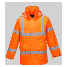 High visibility rain jacket...